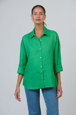 ENVELOPPE Linen Boyfriend Shirt - Pomme Shirts & Blouses - Zabecca Living