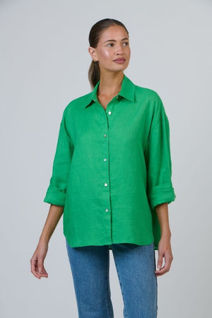 ENVELOPPE Linen Boyfriend Shirt - Pomme Shirts & Blouses - Zabecca Living