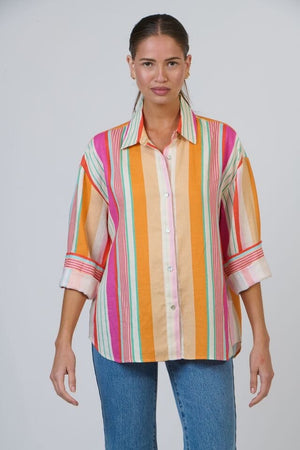 ENVELOPPE Linen Boyfriend Shirt - Provence Shirts & Blouses - Zabecca Living