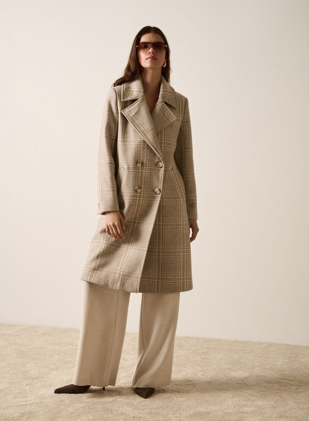 ESMAEE Edition Coat - Cream Check Coat - Zabecca Living