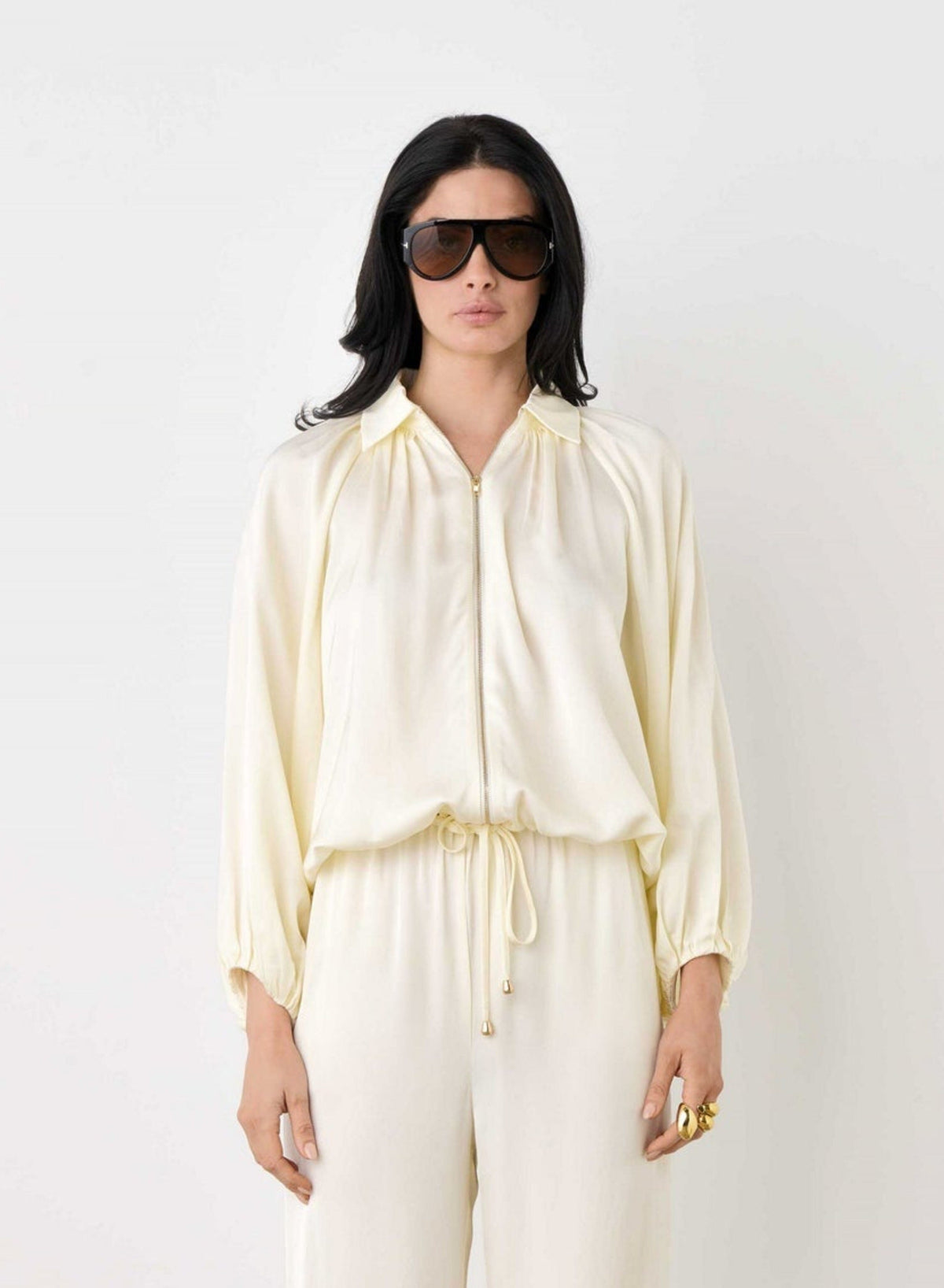 ESMAEE Mercer Bomber Jacket - Ivory Jacket - Zabecca Living