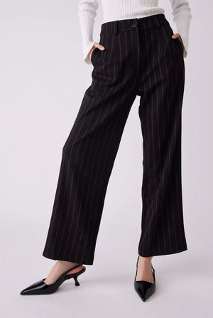 ESMAEE Studio Tailored Pants - Black Pinstripe PANTS - Zabecca Living