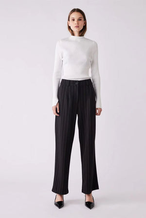 ESMAEE Studio Tailored Pants - Black Pinstripe PANTS - Zabecca Living