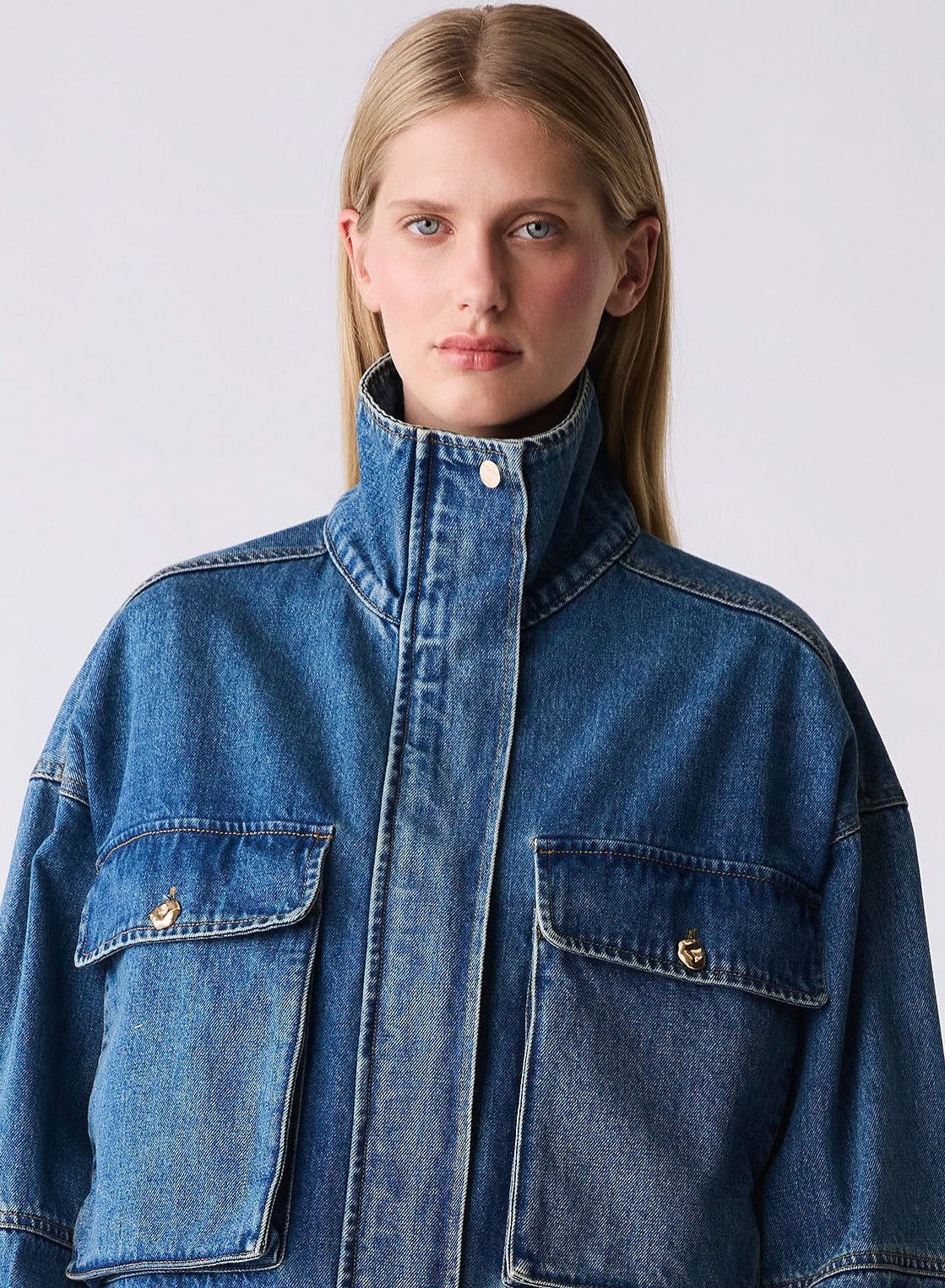 ESMAEE Terminal Denim Jacket - Blue Denim Jackets + Coats - Zabecca Living