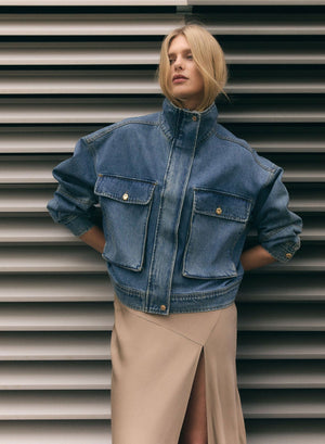 ESMAEE Terminal Denim Jacket - Blue Denim Jackets + Coats - Zabecca Living