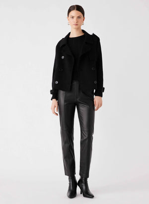 ESMAEE Virtual Cropped Trench Coat - Black Coat - Zabecca Living