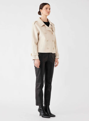ESMAEE Virtual Cropped Trench Coat - Cream Coat - Zabecca Living