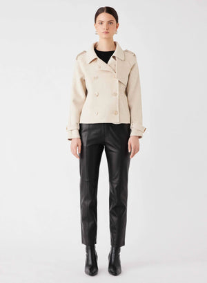 ESMAEE Virtual Cropped Trench Coat - Cream Coat - Zabecca Living