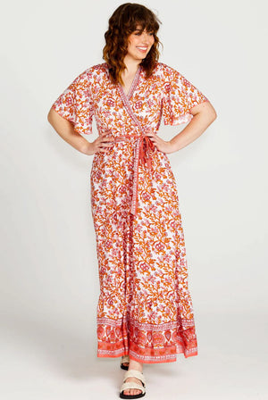 FATE + BECKER Ashley Midi Dress - Pink Blossom Dress - Zabecca Living