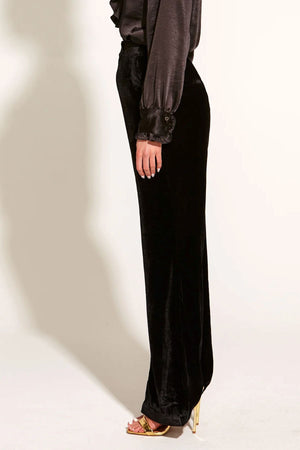 FATE & BECKER Mustang Sally Wide Leg Velvet Pants - Black PANTS - Zabecca Living
