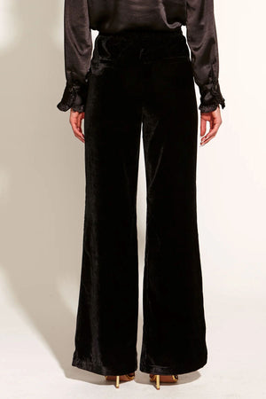 FATE & BECKER Mustang Sally Wide Leg Velvet Pants - Black PANTS - Zabecca Living