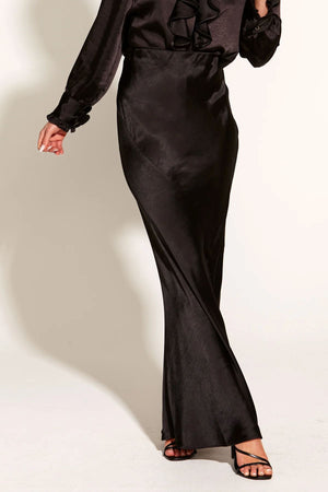 FATE & BECKER Only She Knows Maxi Skirt - Black Skirt - Zabecca Living