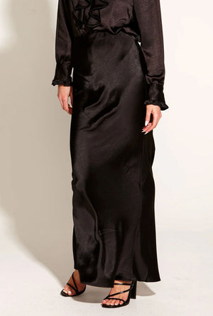 FATE & BECKER Only She Knows Maxi Skirt - Black Skirt - Zabecca Living