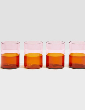 FAZEEK Two Tone Glass - Pink + Amber DRINKWARE - Zabecca Living