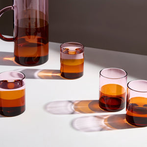 FAZEEK Two Tone Glass - Pink + Amber DRINKWARE - Zabecca Living