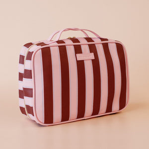 FOX & FALLOW Burgundy Stripe Cosmetic Bag COSMETIC BAG - Zabecca Living