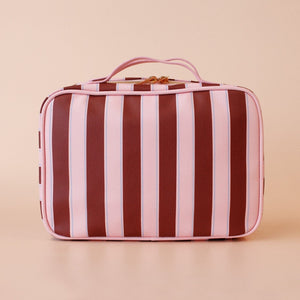 FOX & FALLOW Burgundy Stripe Cosmetic Bag COSMETIC BAG - Zabecca Living