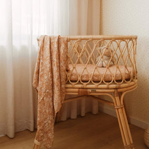 FOX & FALLOW Gold Holly Organic Muslin Wrap Swaddle BABY BLANKET - Zabecca Living