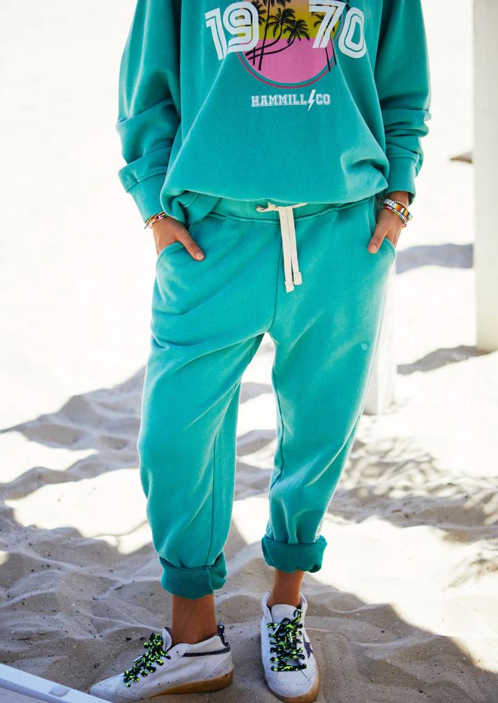 HAMMILL & CO Beach Track Pant - Faded Jade PANTS - Zabecca Living