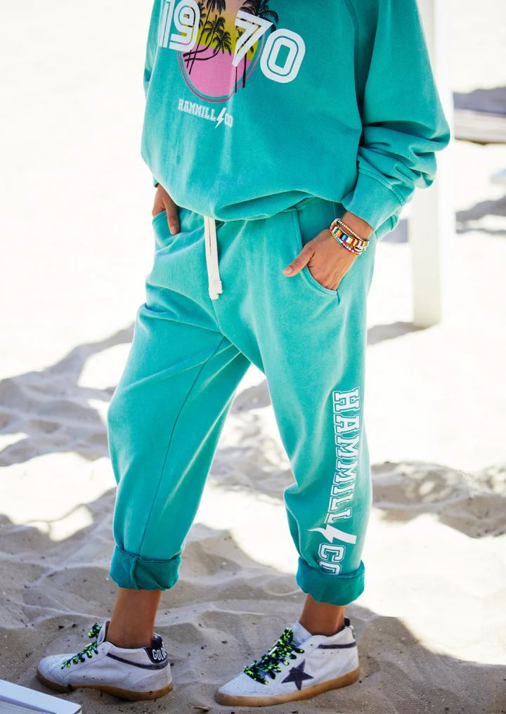 HAMMILL & CO Beach Track Pant - Faded Jade PANTS - Zabecca Living