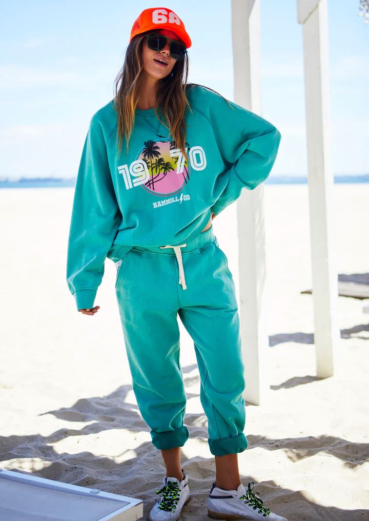 HAMMILL & CO Beach Track Pant - Faded Jade PANTS - Zabecca Living