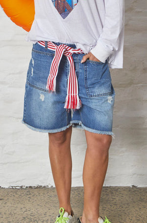 HAMMILL & CO Carpenter Short - Frayed Denim SHORTS - Zabecca Living