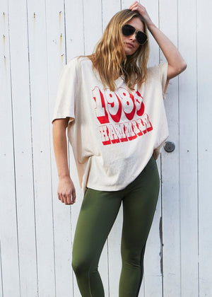 HAMMILL & CO Hammill Logo V-Neck Tee - Natural Tee - Zabecca Living