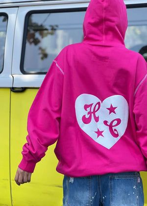 HAMMILL & CO My Boyfriends Oversized Hoodie - Pink SWEATER - Zabecca Living