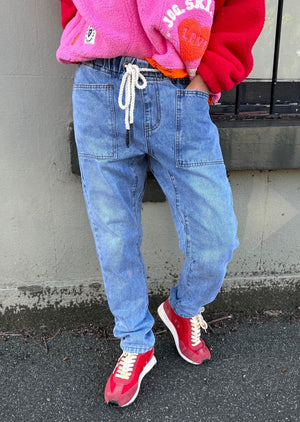HAMMILL & CO Stonewash Track Jean JEANS - Zabecca Living
