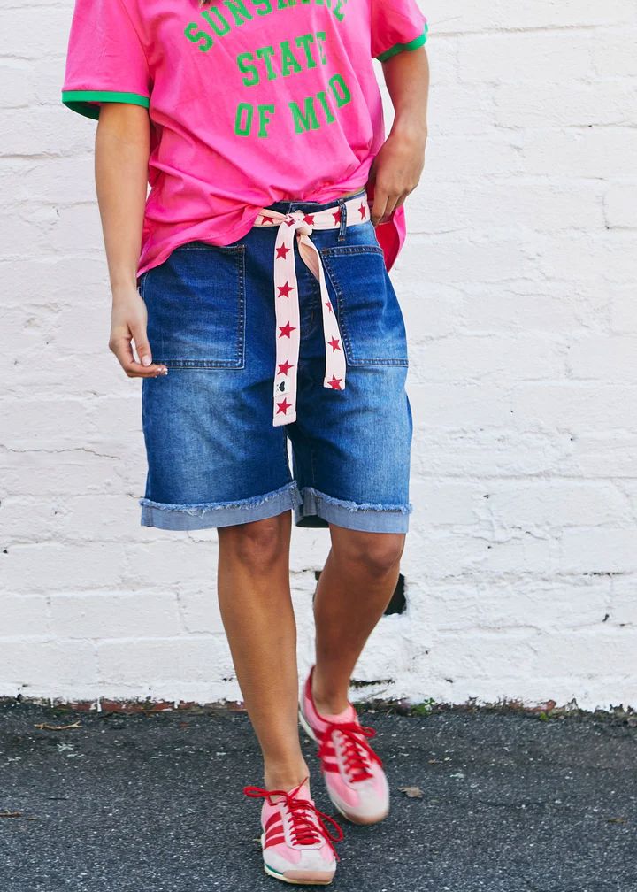 HAMMILL & CO Weekend Stretch Short - Dark Denim SHORTS - Zabecca Living