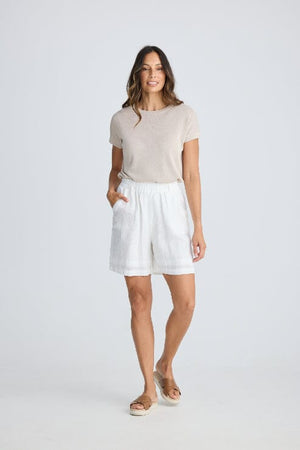 HOLIDAY Captain Shorts - White Linen SHORTS - Zabecca Living