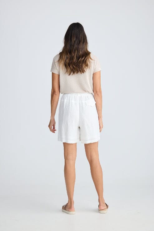 HOLIDAY Captain Shorts - White Linen SHORTS - Zabecca Living