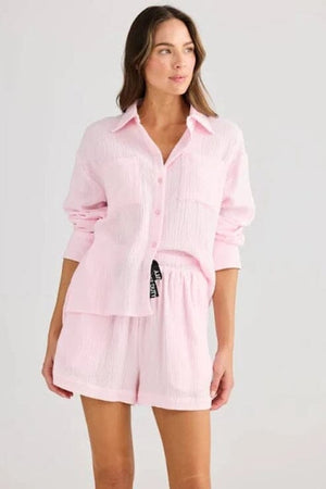 HOLIDAY Coral Shirt - Baby Pink Shirts & Blouses - Zabecca Living