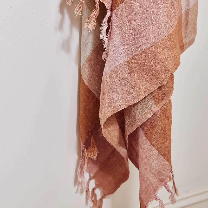 HOLIDAY Cordoba Check Throw - Nutmeg Blanket - Zabecca Living