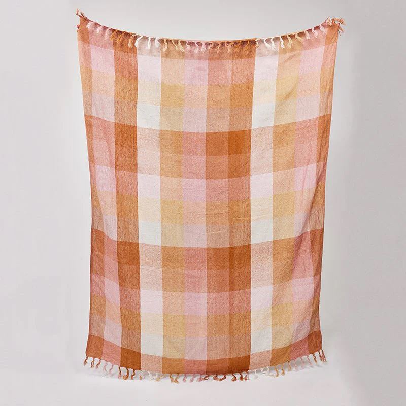 HOLIDAY Cordoba Check Throw - Nutmeg Blanket - Zabecca Living