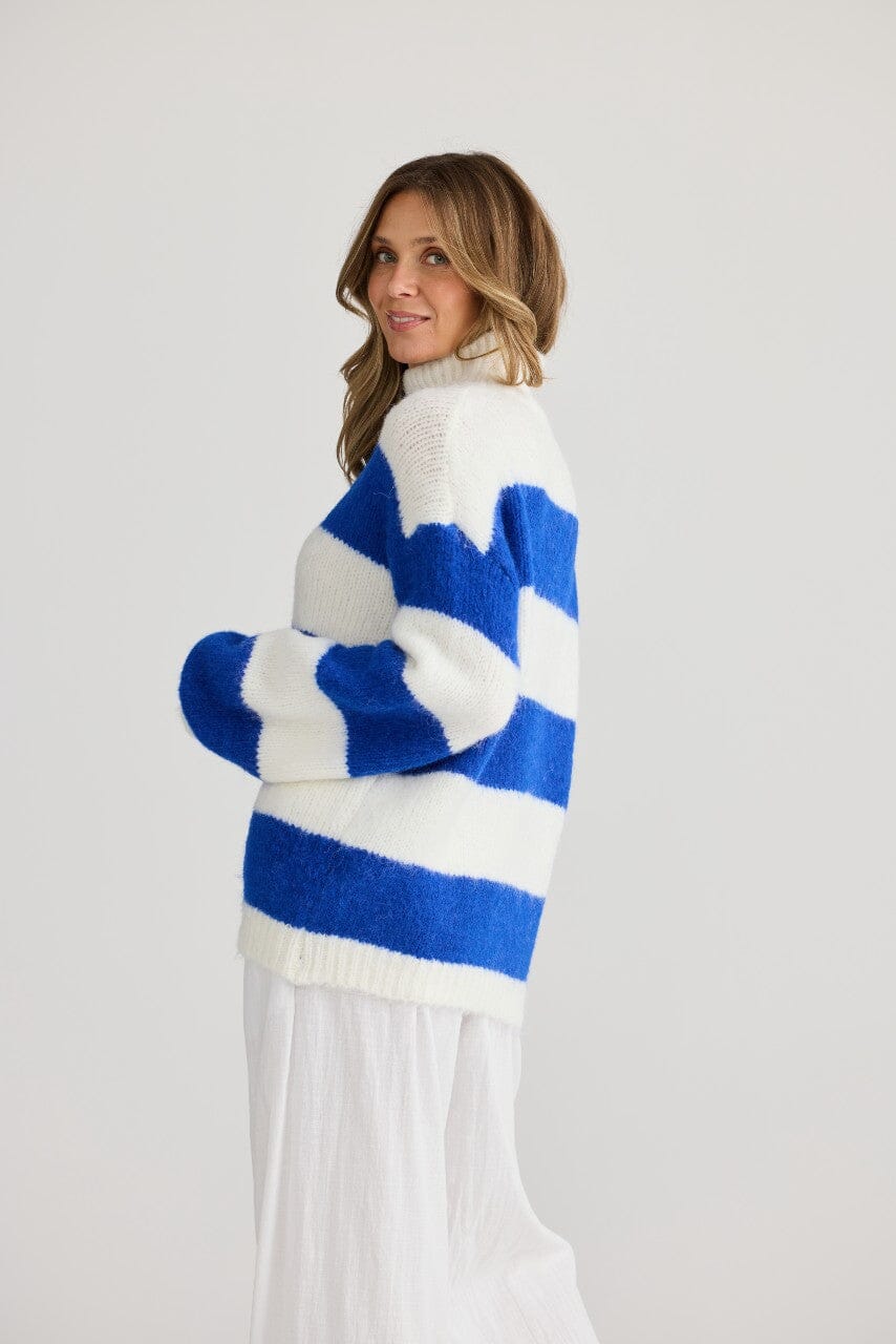 HOLIDAY Island Knit - Cobalt Stripe Jumpers + Knitwear - Zabecca Living