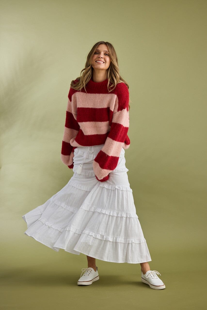 HOLIDAY Island Knit - Red Stripe Jumpers + Knitwear - Zabecca Living