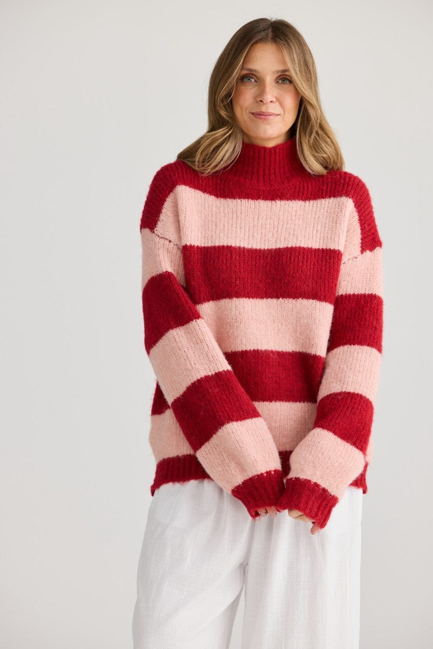 HOLIDAY Island Knit - Red Stripe Jumpers + Knitwear - Zabecca Living