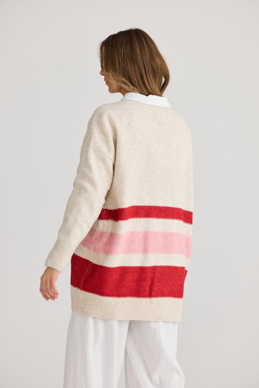 HOLIDAY On Deck Cardi - Red Stripe CARDIGAN - Zabecca Living