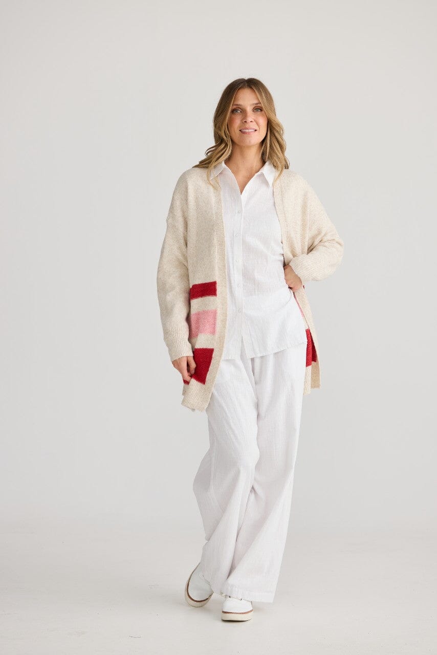 HOLIDAY On Deck Cardi - Red Stripe CARDIGAN - Zabecca Living