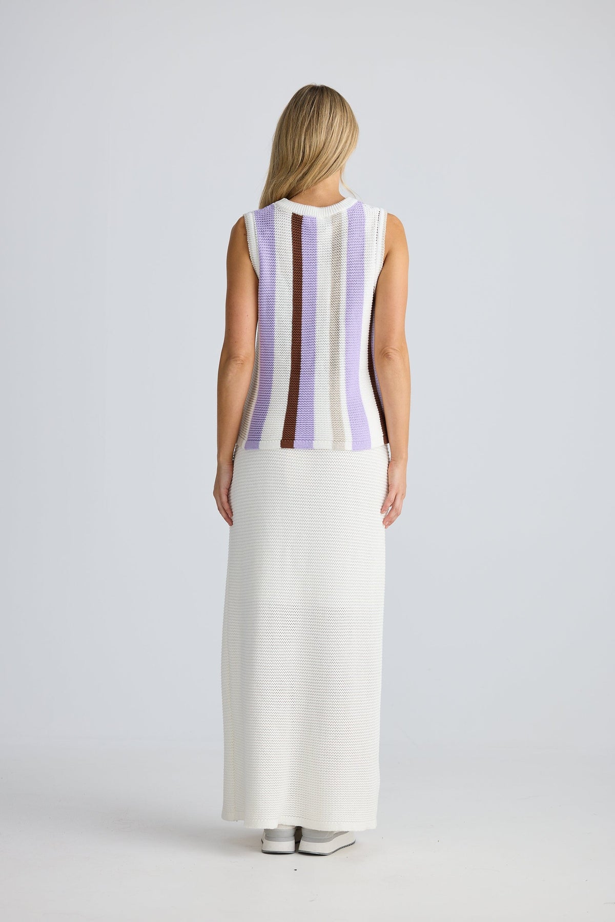 HOMELOVE Darcia Knit Top - Lilac Stripe vest - Zabecca Living