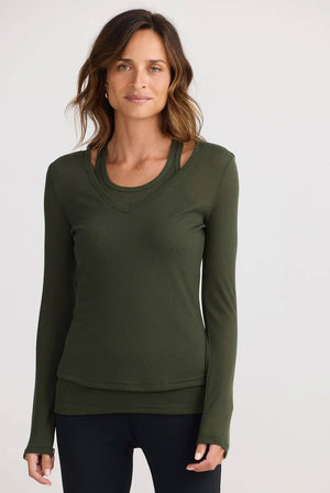 HOMELOVE Double Trouble Top - Forest Long Sleeve Tee - Zabecca Living