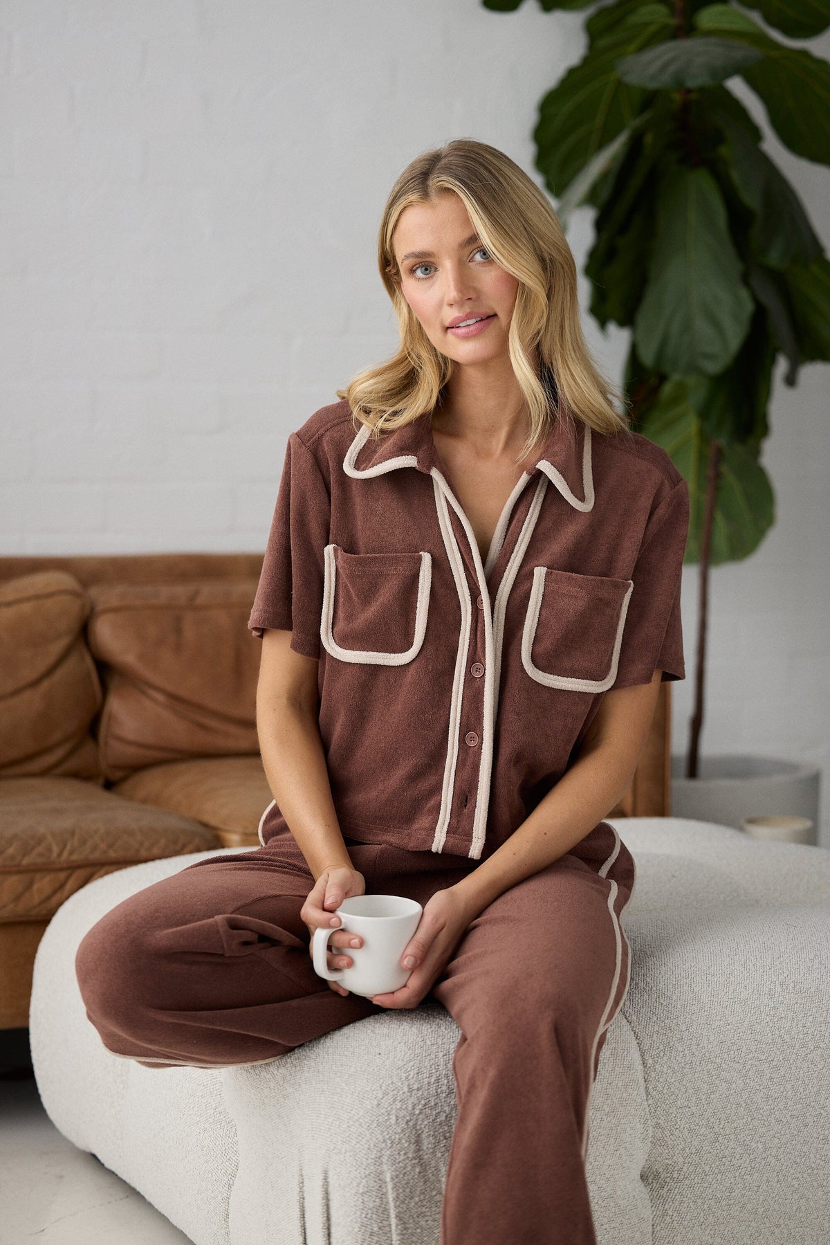 HOMELOVE Floor Plan Pant - Coffee PANTS - Zabecca Living