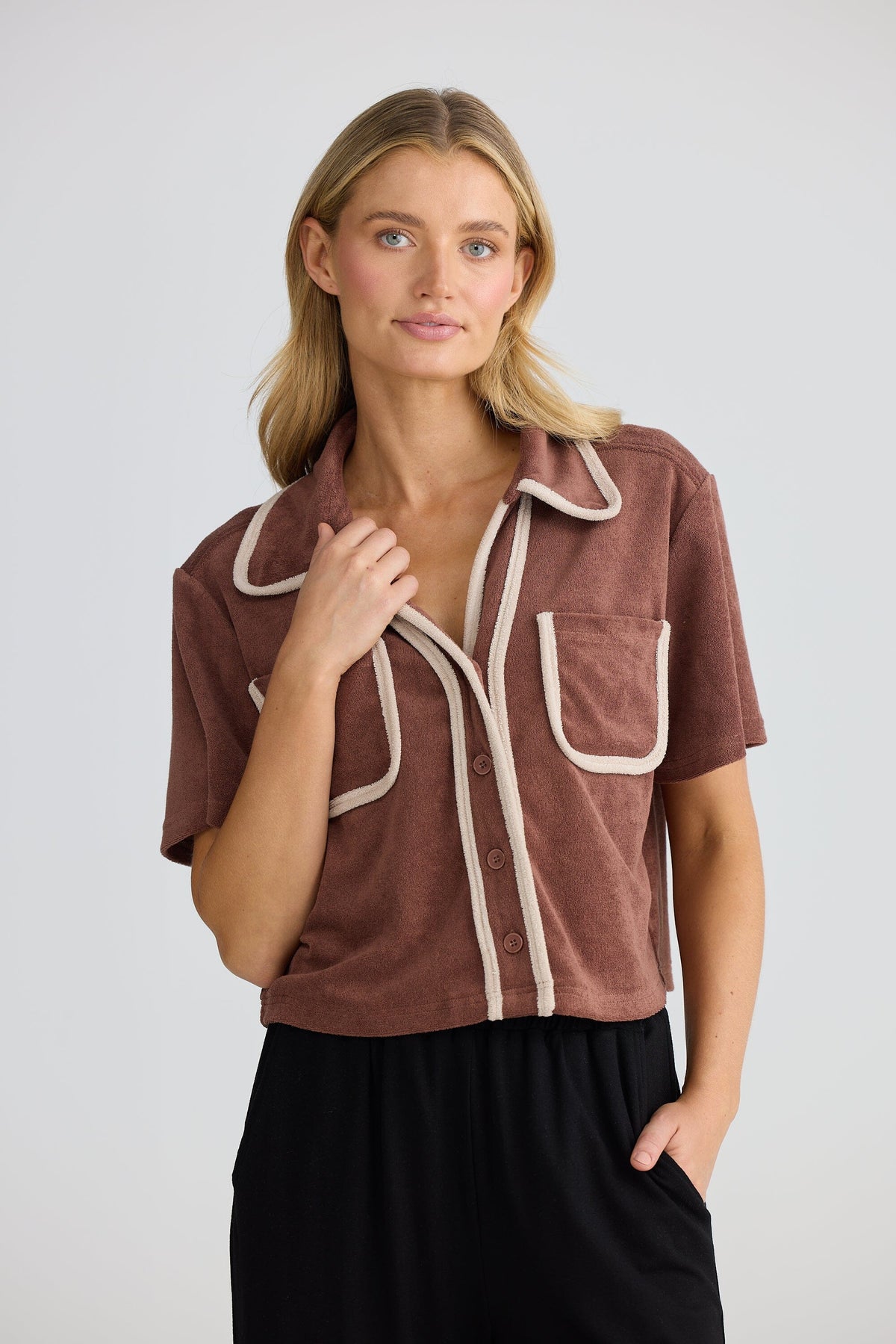 HOMELOVE Floor Plan Shirt - Coffee Shirts & Blouses - Zabecca Living