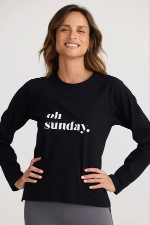 HOMELOVE Oh Sunday Top - Black Long Sleeve Tee - Zabecca Living