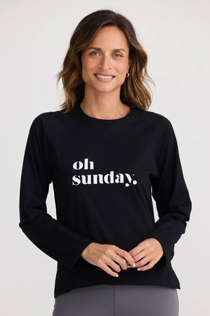HOMELOVE Oh Sunday Top - Black Long Sleeve Tee - Zabecca Living