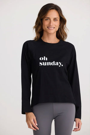 HOMELOVE Oh Sunday Top - Black Long Sleeve Tee - Zabecca Living