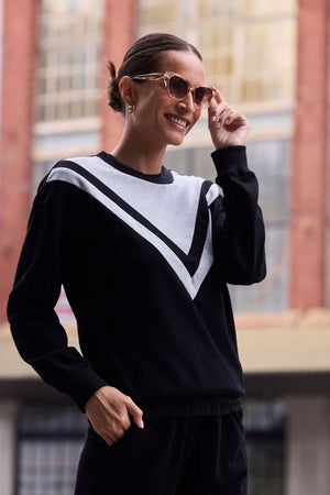 HOMELOVE Walk Up Sweater - Black w Grey Jumpers + Knitwear - Zabecca Living