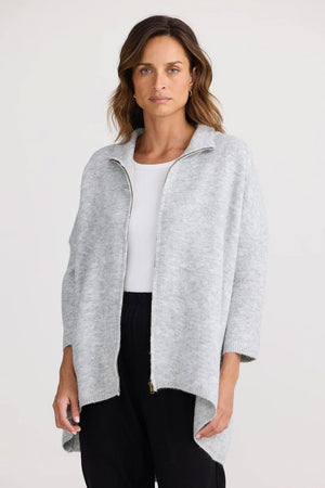 HOMELOVE Woodside Poncho - Grey Marle Jumpers + Knitwear - Zabecca Living
