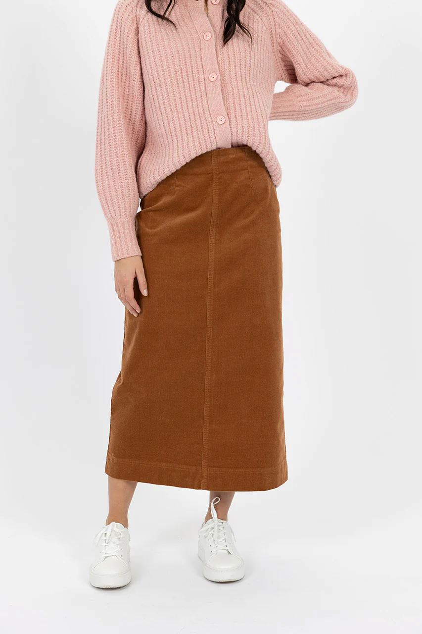HUMIDITY LIFESTYLE Billie Cord Skirt - Caramel Skirt - Zabecca Living